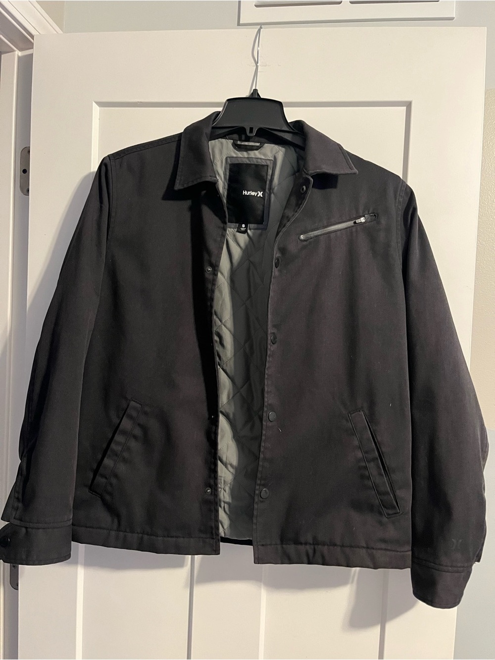 Hurley MVP Twill Black Quilted-Lined Jacket, Waterproof